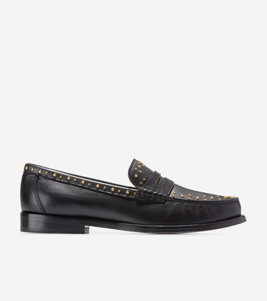 コールハーン Colehaan ウイメンズ シューズ ローファー & モカシン ラナ ラックス ペニー ローファー リマスタード womens W34197 ブラック / ゴールド スタッズ｜コールハーン　店 19,135円
