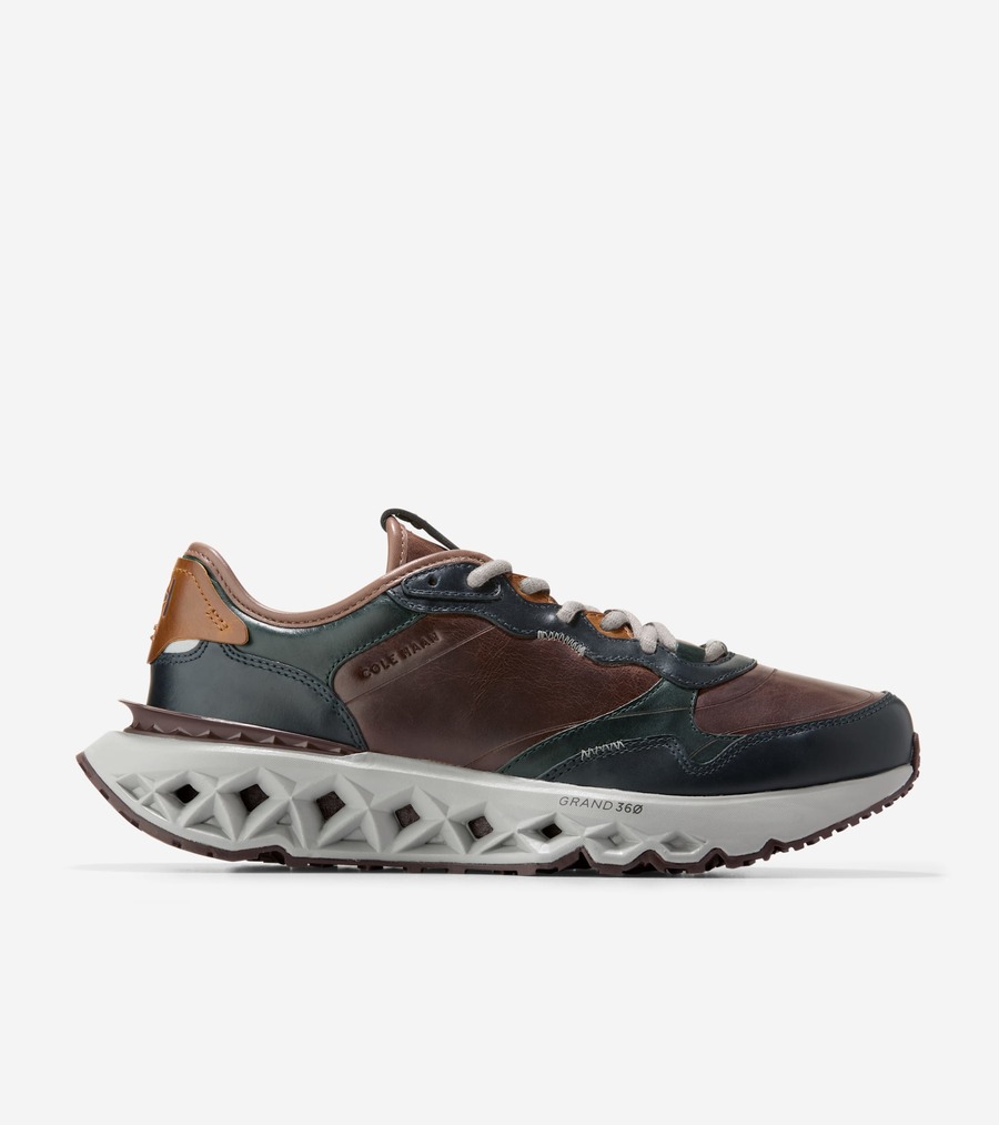 コールハーン Colehaan アウトレット メンズ シューズ スニーカー 5.ゼログランド ランナーレザー スニーカー mens. C40026 ブラック/ウッドベリー/オックスフォードタン｜コールハーン　店