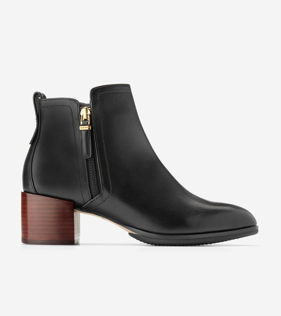 電話を掛けるハーン Colehaan 逃げ口 ウイメンズ シューズ ブーツ \u0026 ブー紅茶 ご機嫌スリー アンクル ブー紅茶 womens. W30868 黒いこと なめし革