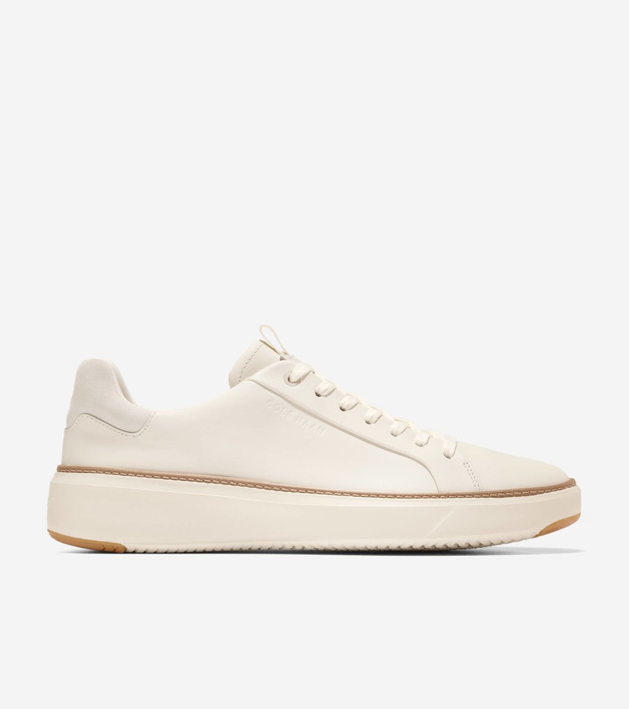 コールハーン Colehaan メンズ シューズ スニーカー グランドプロ トップスピン ウォータープルーフ mens C43589 アイボリー/シルバーバーチヌバック/アイボリー｜コールハーン　店