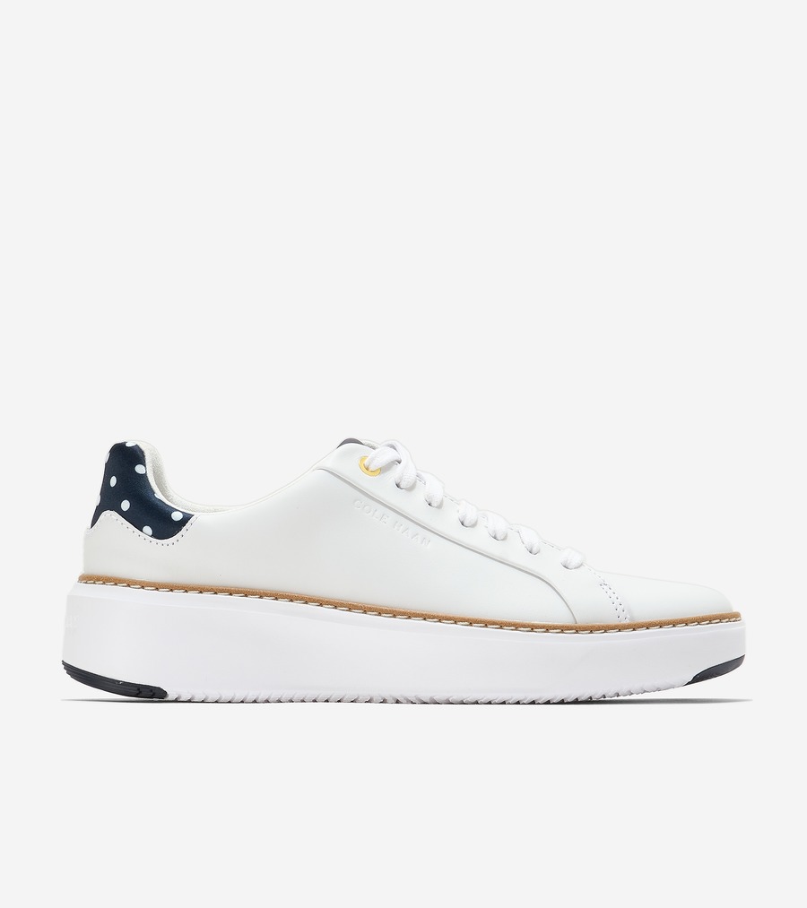 電話を掛けるハーン Colehaan ウイメンズ シューズ スニーカー 地びた労働者階級 とっ始め回転運動 スニーカー womens W33830 白いこと なめし革 / 米国海軍 / 白いこと ポルカ点点