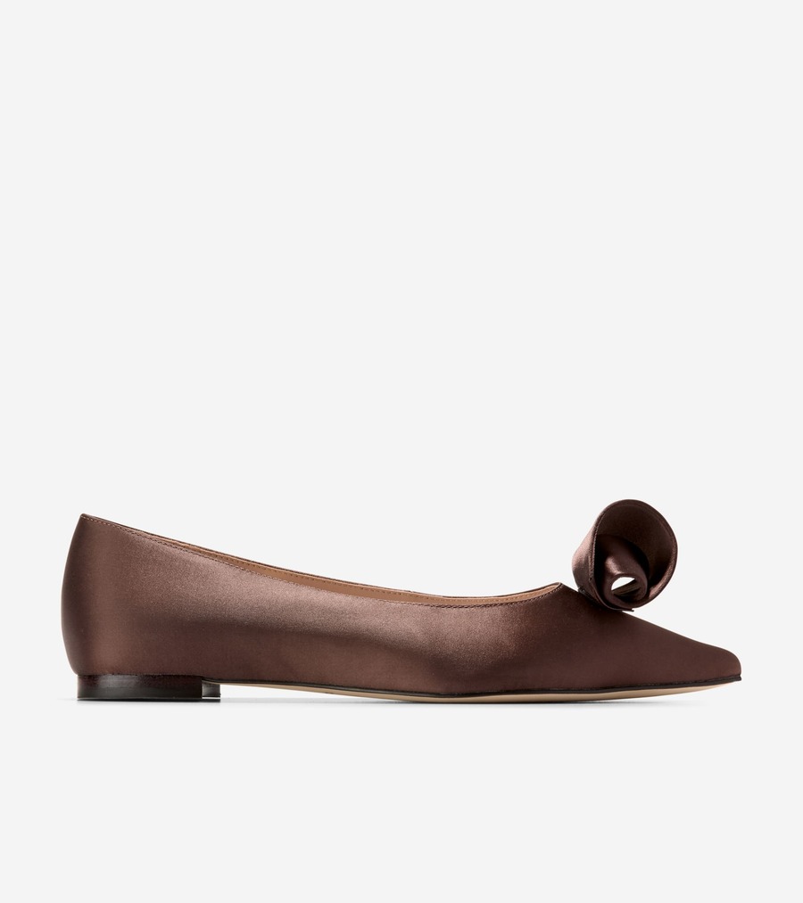 コールハーン Colehaan ウイメンズ シューズ バレエ & フラット フローレット スキマー womens W34317 CH ダーク チョコレート サテン