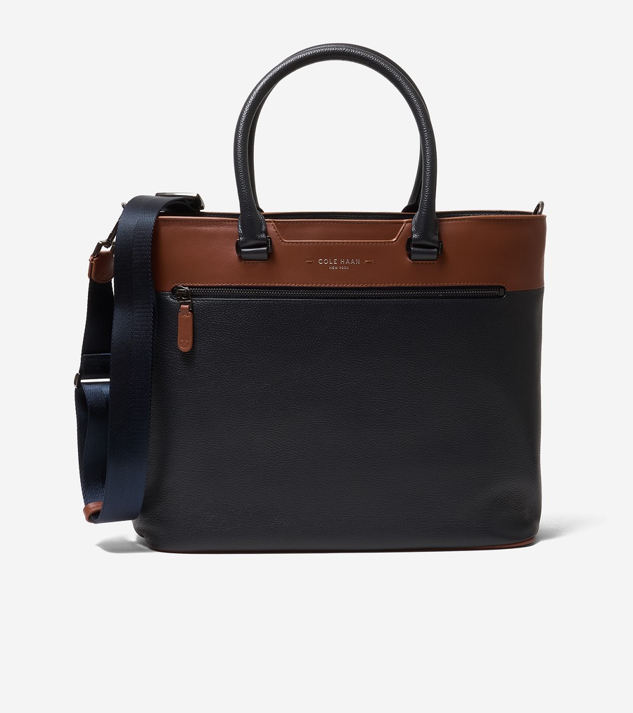 電話を掛けるハーン Colehaan メンズ 御徒面子 \u0026 添え物 御徒面子 デイモン イーストウェスト トート mens F12702 ネイビーブレザー