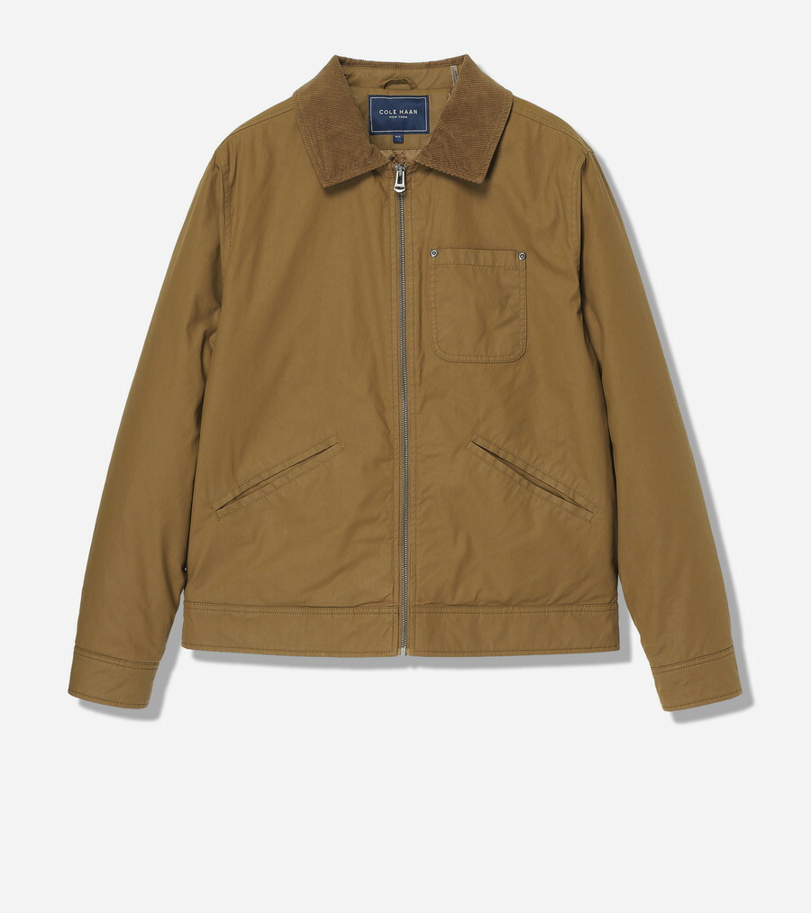 コールハーン Colehaan メンズ アパレル コーティッド コットン トラッカー ジャケット mens T40476 カーキ