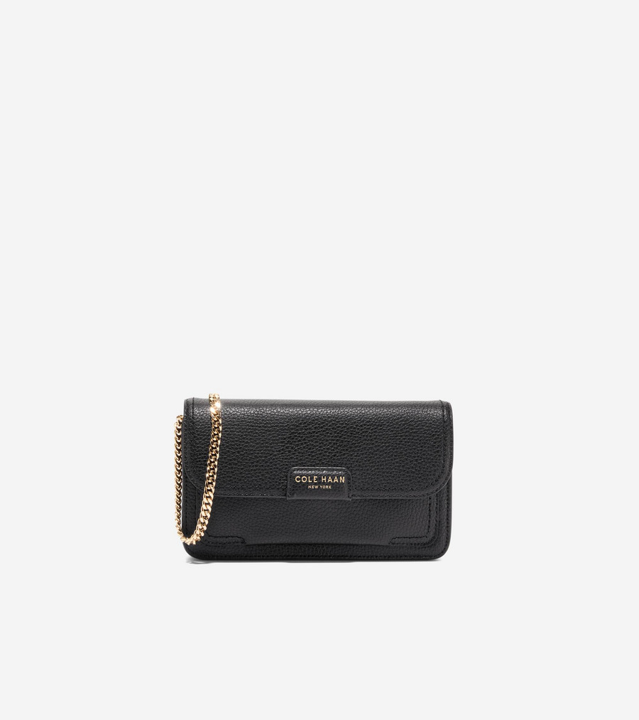 電話を掛けるハーン Colehaan 逃げ口 ウィメンズ 逃げ口 御徒面子 \u0026 付属品 紙入れ \u0026 合切袋 レイトン ウォレット オンアチェーン womens. U08300 黒いこと