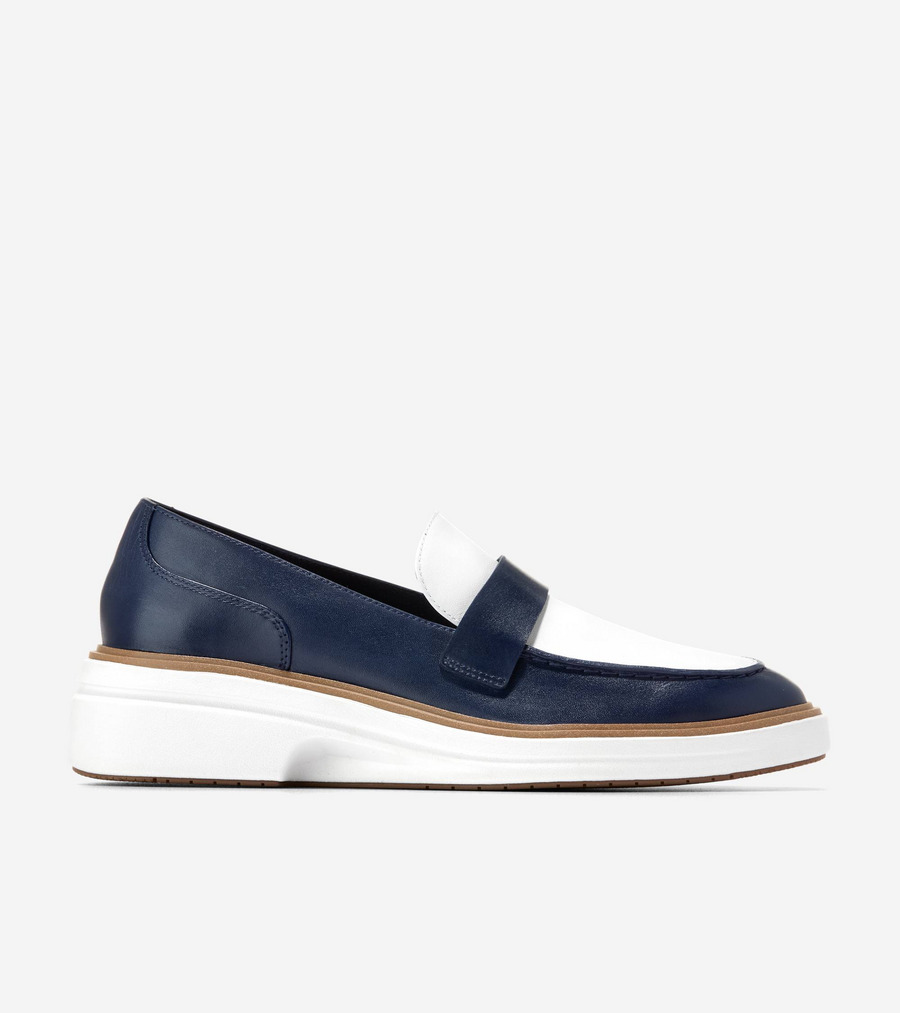 コールハーン Colehaan ウイメンズ シューズ ローファー & モカシン オリジナルグランド シティスペクター ローファー womens W35367 CH ミッドナイト ムーン / ホワイト レザー｜コールハーン　店