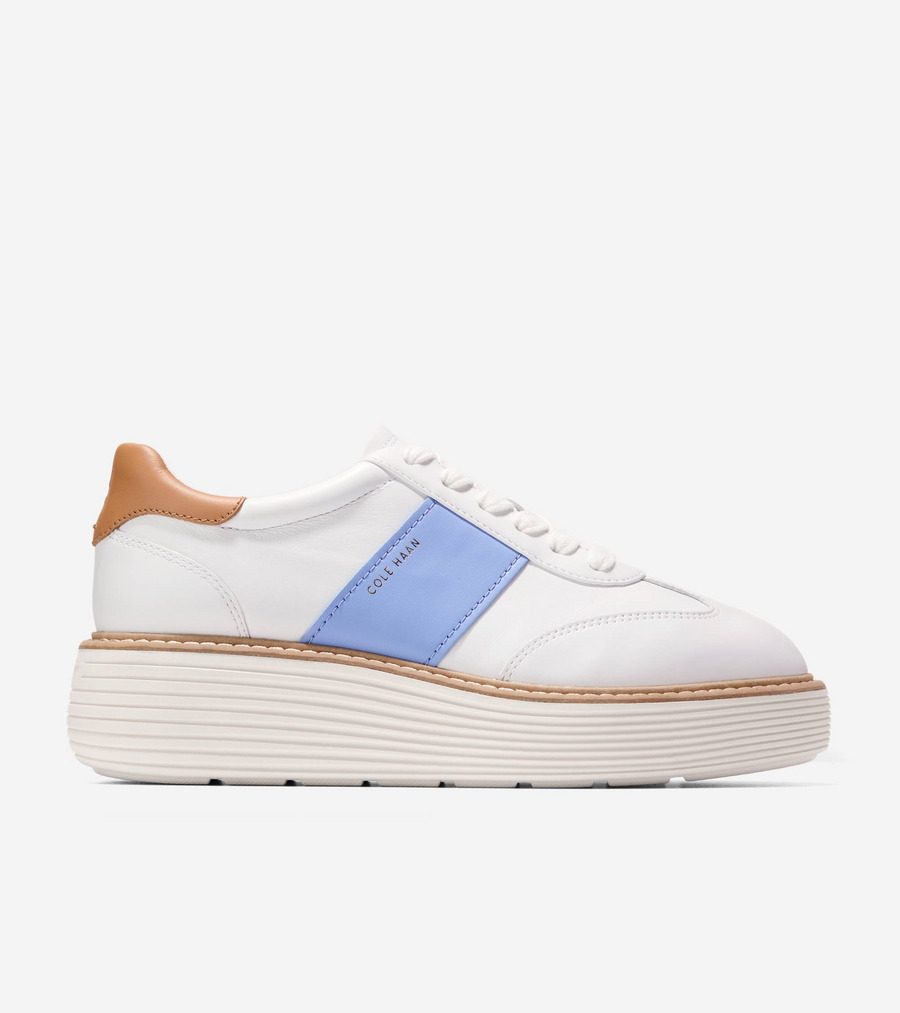 電話を掛けるハーン Colehaan ウイメンズ シューズ スニーカー 一風変わった地びた マックス プラットホーム スニーカー womens W35706 白いこと / ハイドレンジア / ビスキット なめし革