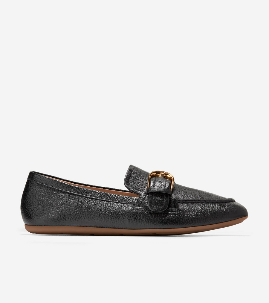 電話を掛けるハーン Colehaan ウイメンズ シューズ 置き目毛革 \u0026 モカシン 地びた 意気ごみ アレット バックル 置き目毛革 womens W35402 黒いこと タンブル なめし革