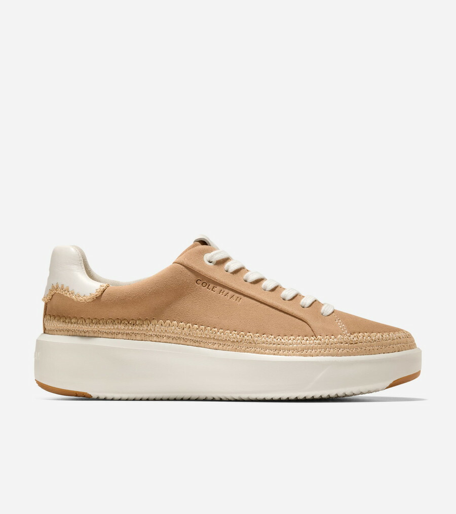 電話を掛けるハーン Colehaan ウイメンズ シューズ スニーカー 地びた労働者階級 とっ始め回転運動 スニーカー womens W36234 CH トゥスカンサンド スエードクロス / 象牙色 / 自然的 ラフィア