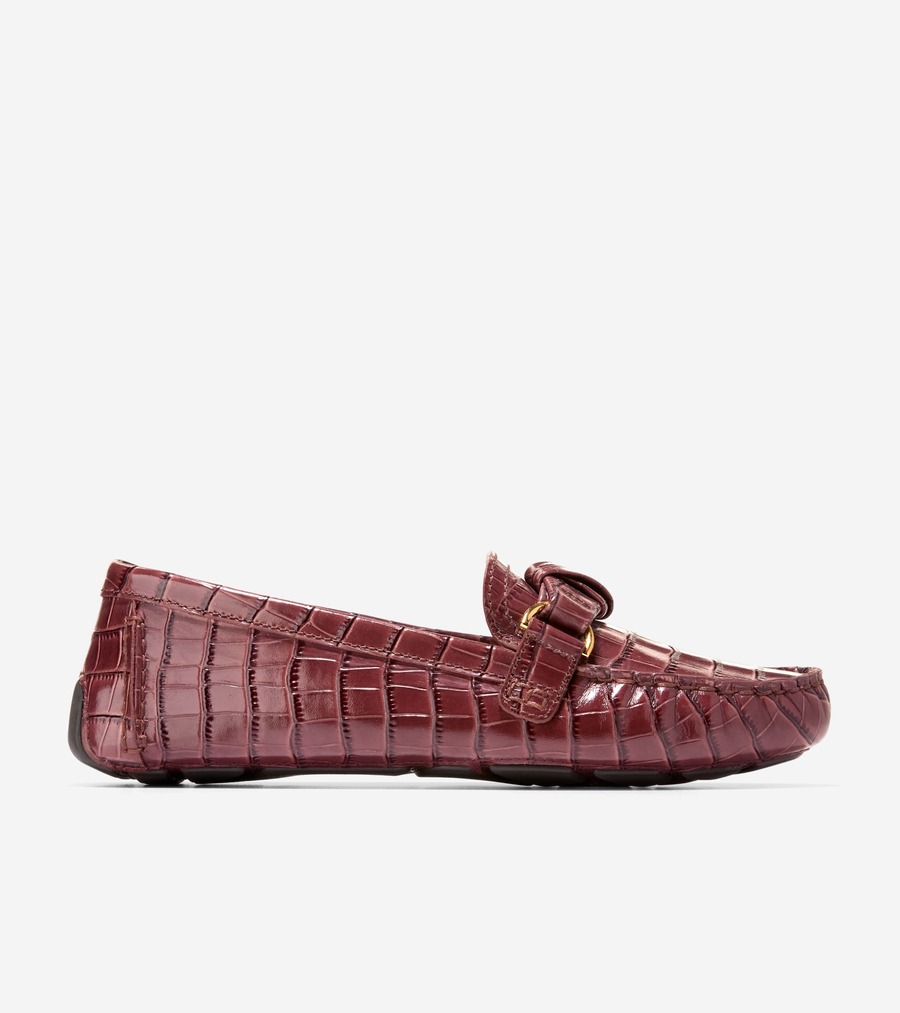 コールハーン Colehaan アウトレット ウィメンズ アウトレット シューズ ローファー & ドライバー エミー ノット ドライバー womens. W36049 CH マホガニー クロコ プリント レザー|コールハーン 店