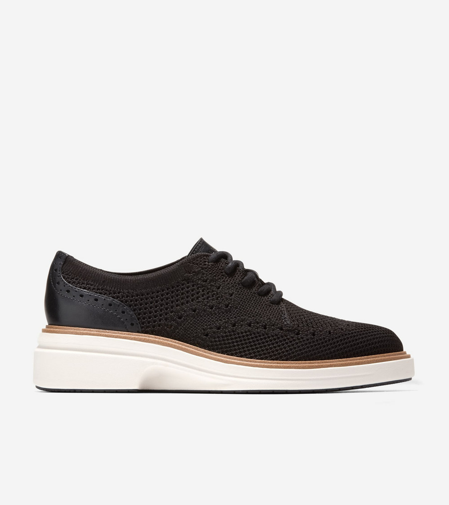 電話を掛けるハーン Colehaan ウイメンズ シューズ オックスフォード 一風変わった地びた シティスペクター スティッチライト オックスフォード womens W36983 黒いこと スティッチライト / なめし革