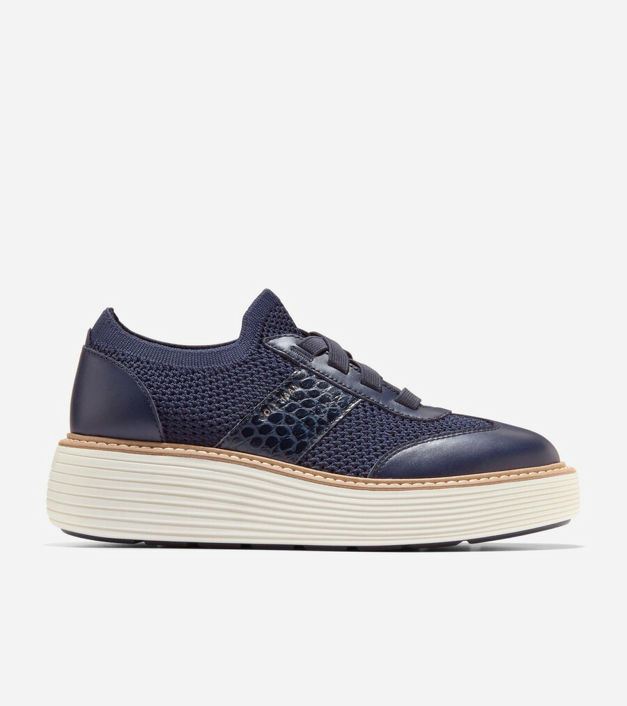 電話を掛けるハーン Colehaan ウイメンズ シューズ スニーカー 一風変わった地びた マックス スティッチライト プラットホーム スニーカー womens W35602 CH 夜夜中 お月さま スムース / クロコ 刷り上げる なめし革