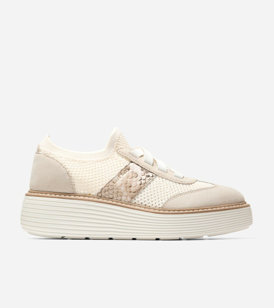 電話を掛けるハーン Colehaan ウイメンズ シューズ スニーカー 一風変わった地びた マックス スティッチライト プラットホーム スニーカー womens W35603 サンダラー スエードクロス / モハベ 蛇蠍 刷り上げる なめし革
