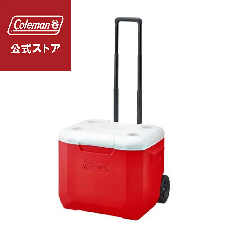 【楽天市場】【公式】【新作登場！】【レビュー特典あり】 コールマン ホイールクーラー 60QT レッド/ホワイト コールマン クーラーボックス