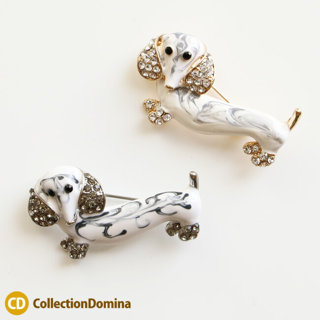 楽天市場】スワロフスキー ミニチュア ダックスフント ブローチ : Aquarius