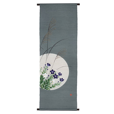 京都洛柿庵 手描き 手染め タペストリー 桔梗｜逸品shopコレコレ