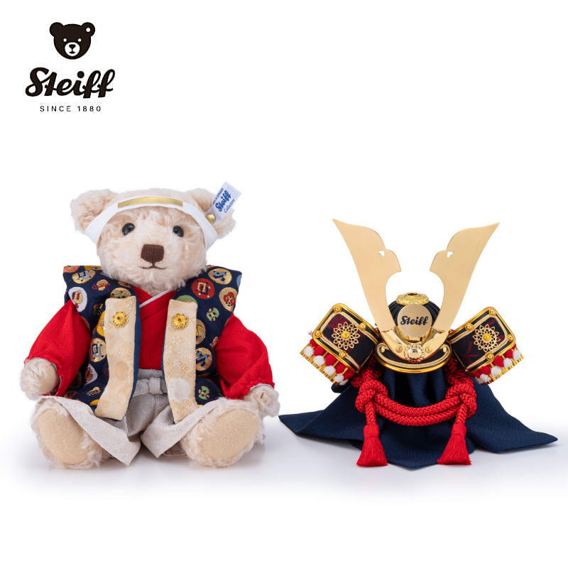 Steiff シュタイフ テディベア 日本限定 サムライ テディベア 中鍬ゴールド 五月人形 贈り物 こどもの日 子供の日【シュタイフ正規販売店】