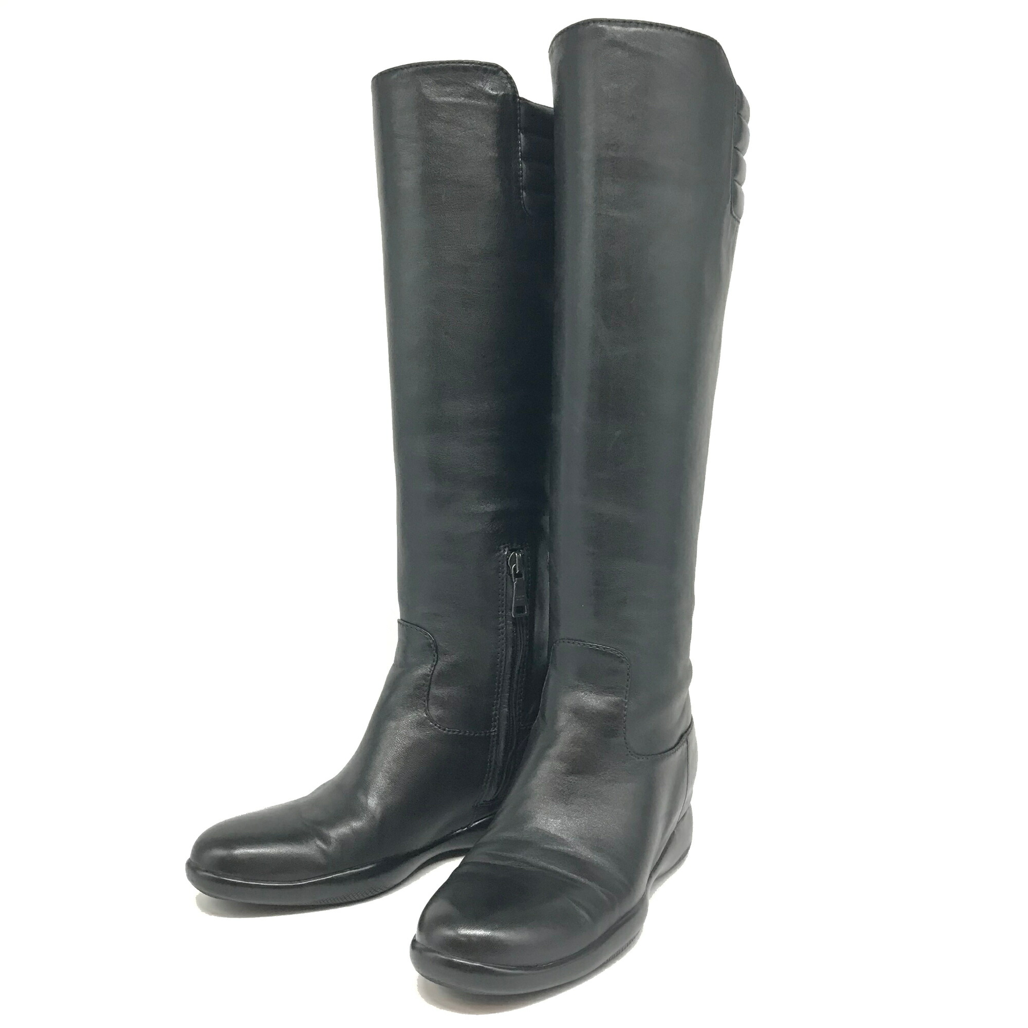 楽天市場】プラダ ロングブーツ ロゴ入り 36 23cm ブラック 黒