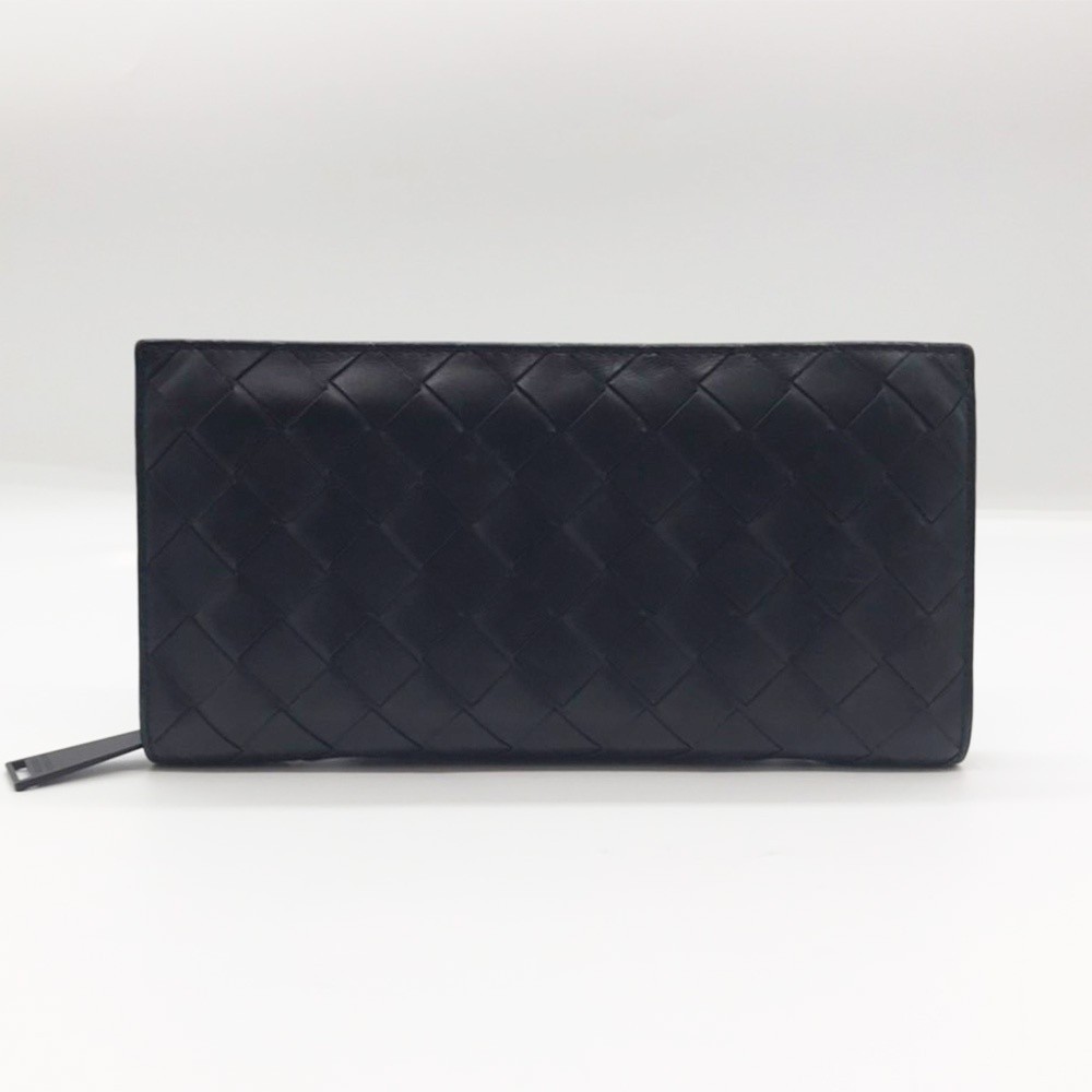 ボッテガヴェネタ イントレチャート ラウンドジップ ウォレット 長紙入れ メンズ 黒いこと BOTTEGA VENETA B位置づける 中古