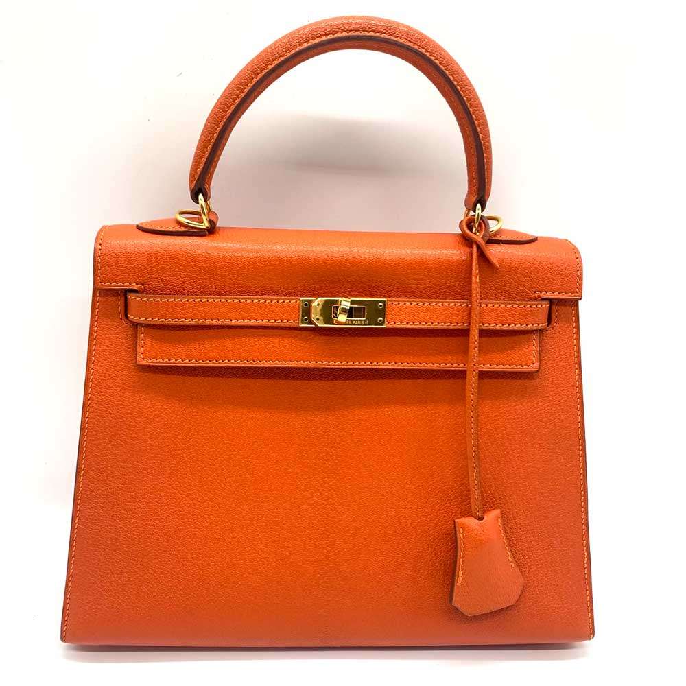 楽天市場】【HERMES】エルメス ケリー25 シェーブル オレンジ系