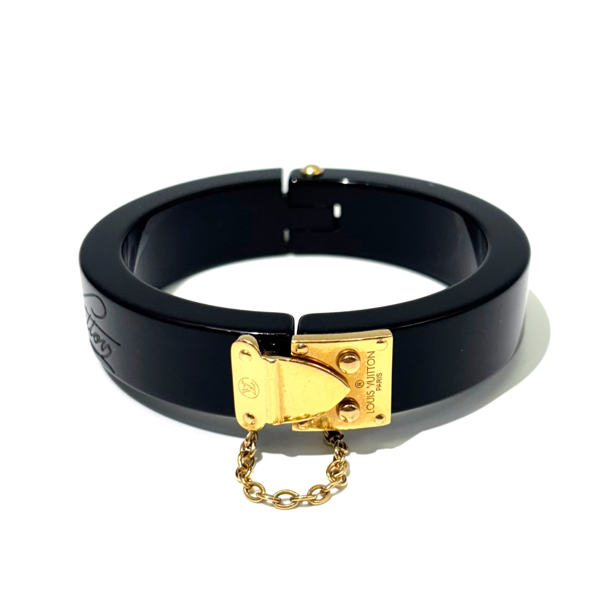 ルイヴィトン ロックミー バングル 腕輪 黒いこと ゴールド 可塑性物質 M66761 LOUIS VUITTON AB序列付ける 中古