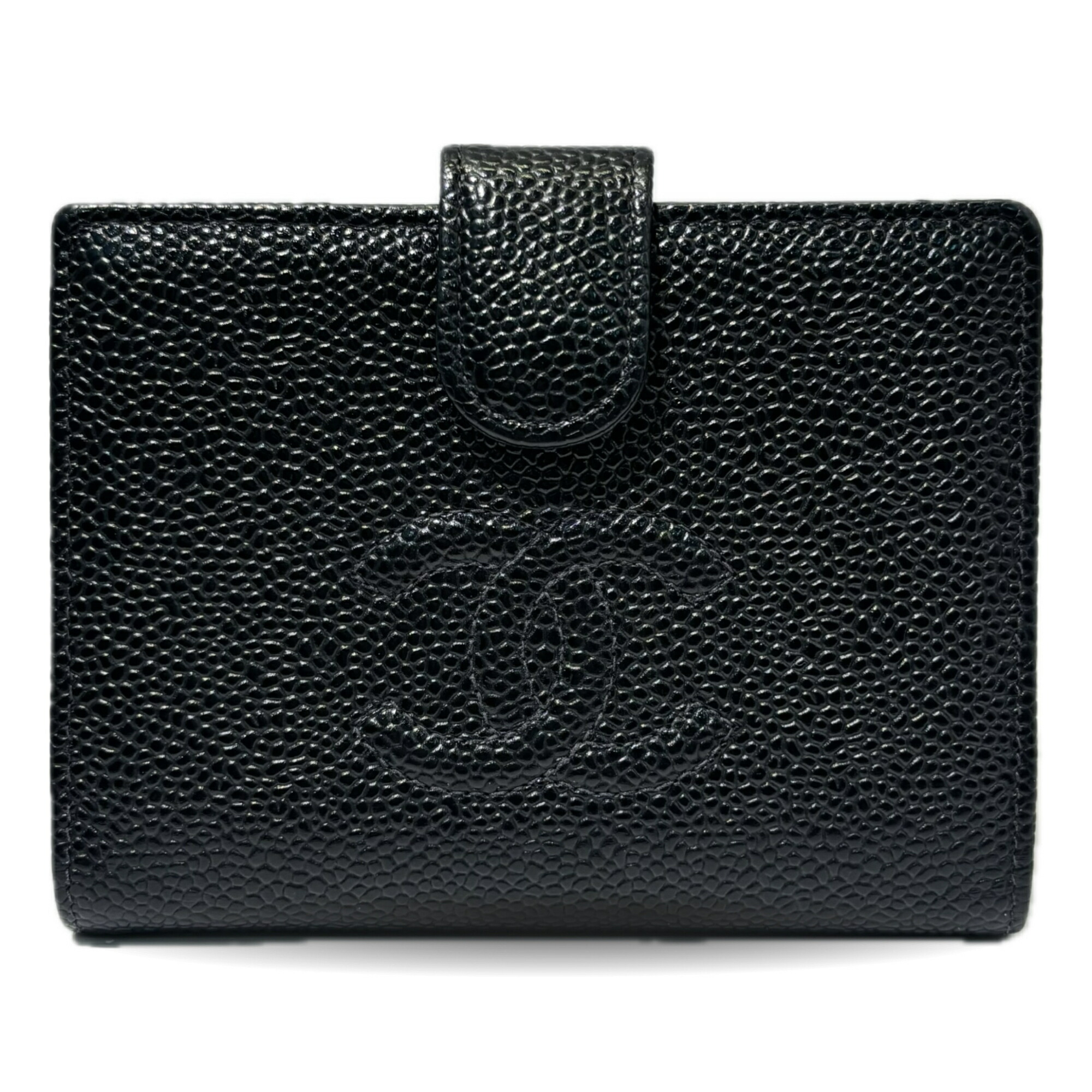 CHANEL A13497 二つ折り財布 ココマーク キャビアスキン がま口 黒 imgrc0112908388.jpg
