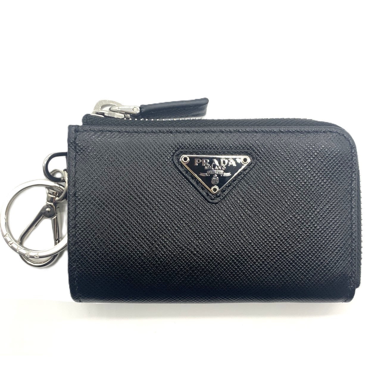 美品 プラダ PRADA 黒 レザー キーケース ブラック PRADA プラダ サフィアーノレザー キーケース レディース メンズ
