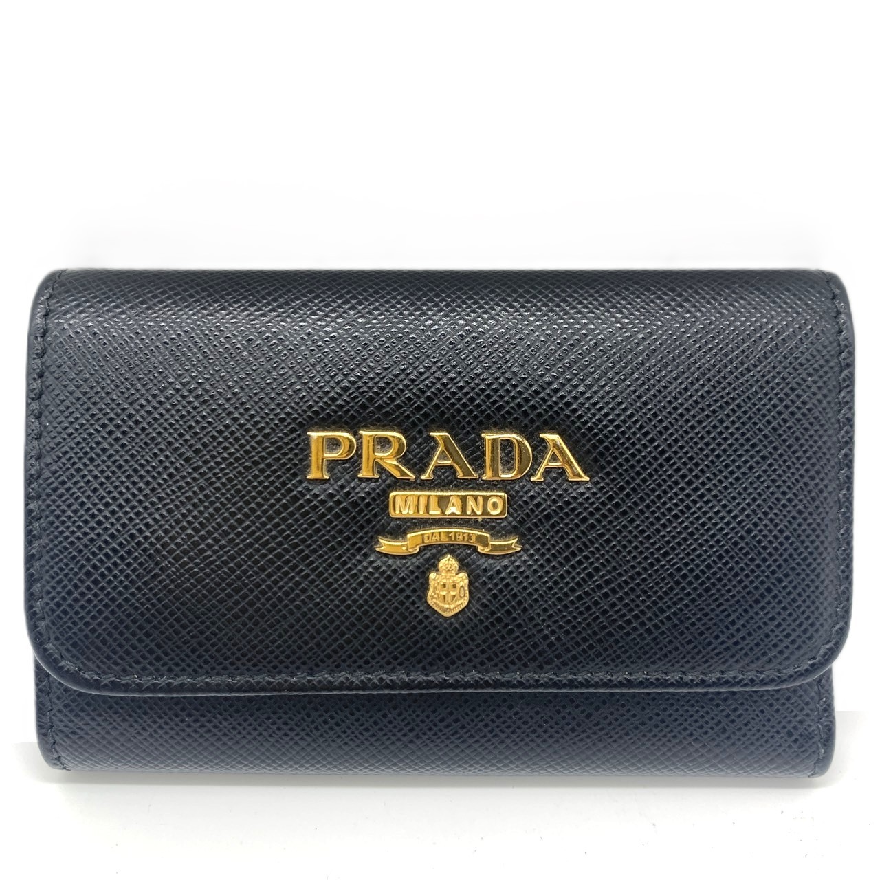 *PRADA* ヴィッテロダイノレザー キーケース *Black/Waterlily PRADA* ヴィッテロダイノレザー キーケース *Black/Waterlily