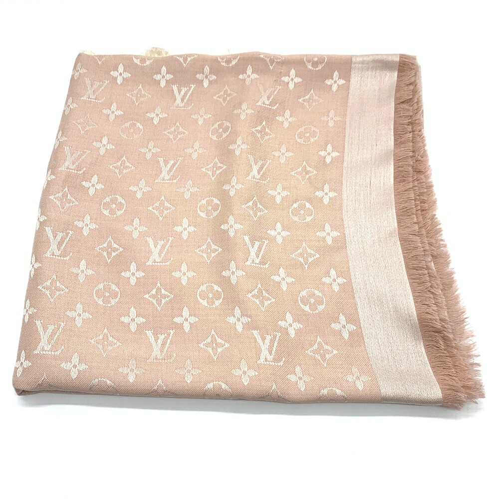 美品　ルイヴィトン　シルク100% モノグラム　ショール　スカーフ　ストール LOUIS VUITTON ルイヴィトン MASTERSコレクション ストール