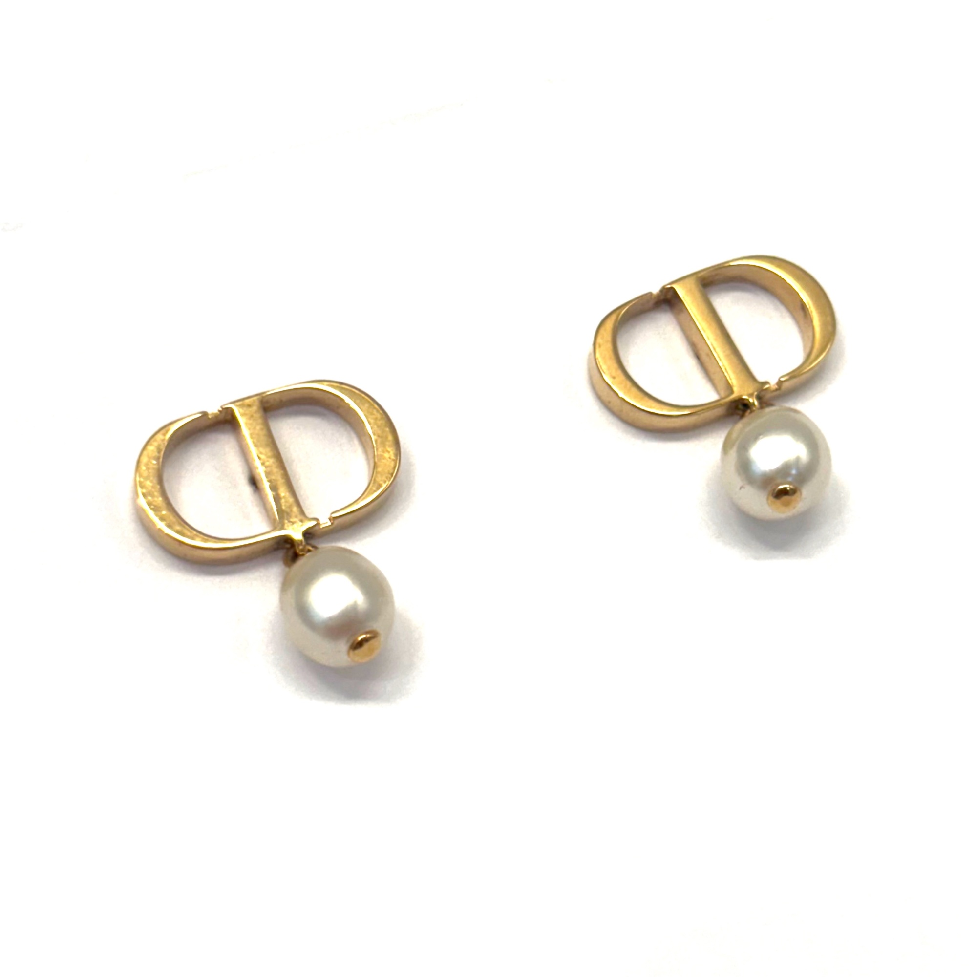 楽天市場】美品 ディオール Dior パール フープピアス ゴールド