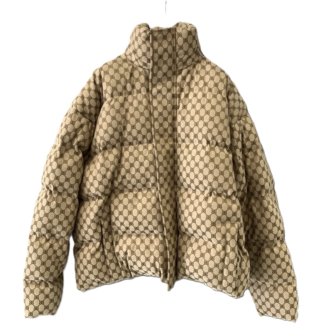 バレンシアガ × グッチ ザ コンピューター破り事業計画 BB パファージャケット ベージュ BALENCIAGA A序列付ける