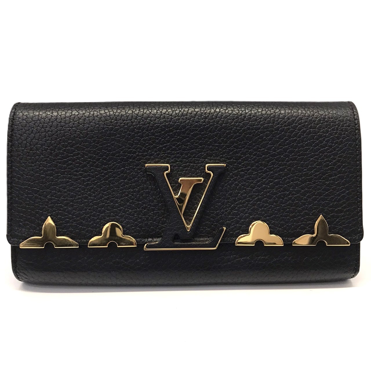 ルイヴィトン ポルトフォイユ サラトリヨン カプシーヌ ブラック ゴールド金具 LVロゴ 長財布 M64551 LOUIS VUITTON ABランク 中古｜コレクション神戸byブランドリッツ 51,120円