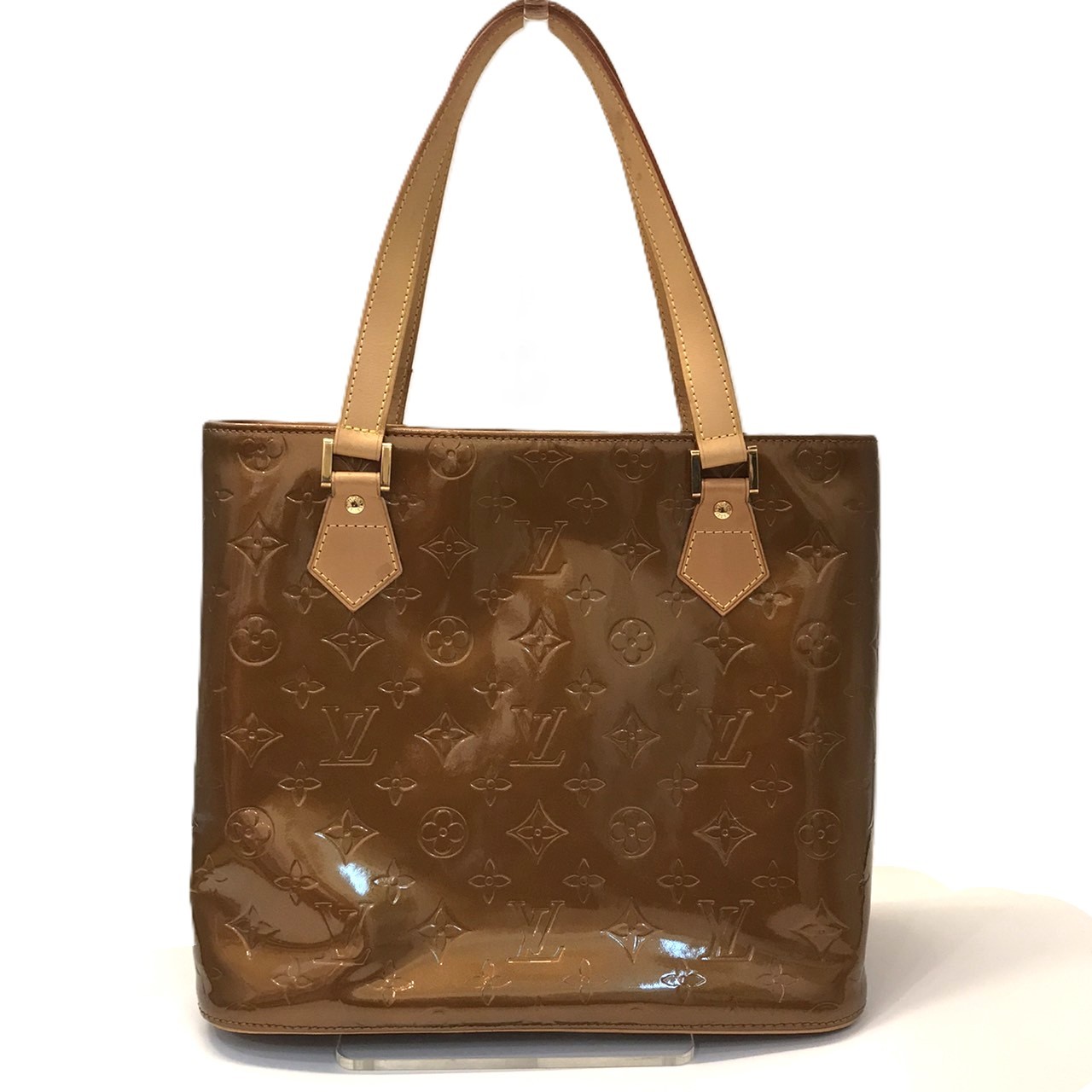 ルイヴィトン ヒューストン ハンドバッグ モノグラム ヴェルニ ブラウン ゴールド パテント レザー M91122 LOUIS VUITTON ABランク 中古｜コレクション神戸byブランドリッツ