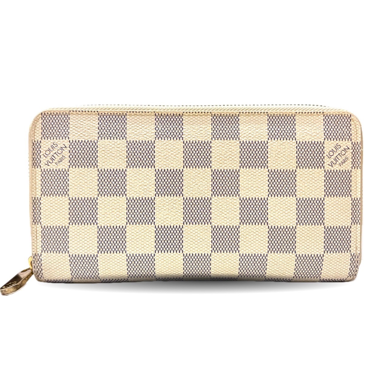 ルイヴィトン ラウンドジッパー 長紙入れ ダミエアズール 白いこと メンズ ゴールド金具 N60019 LOUIS VUITTON B位置づける 中古