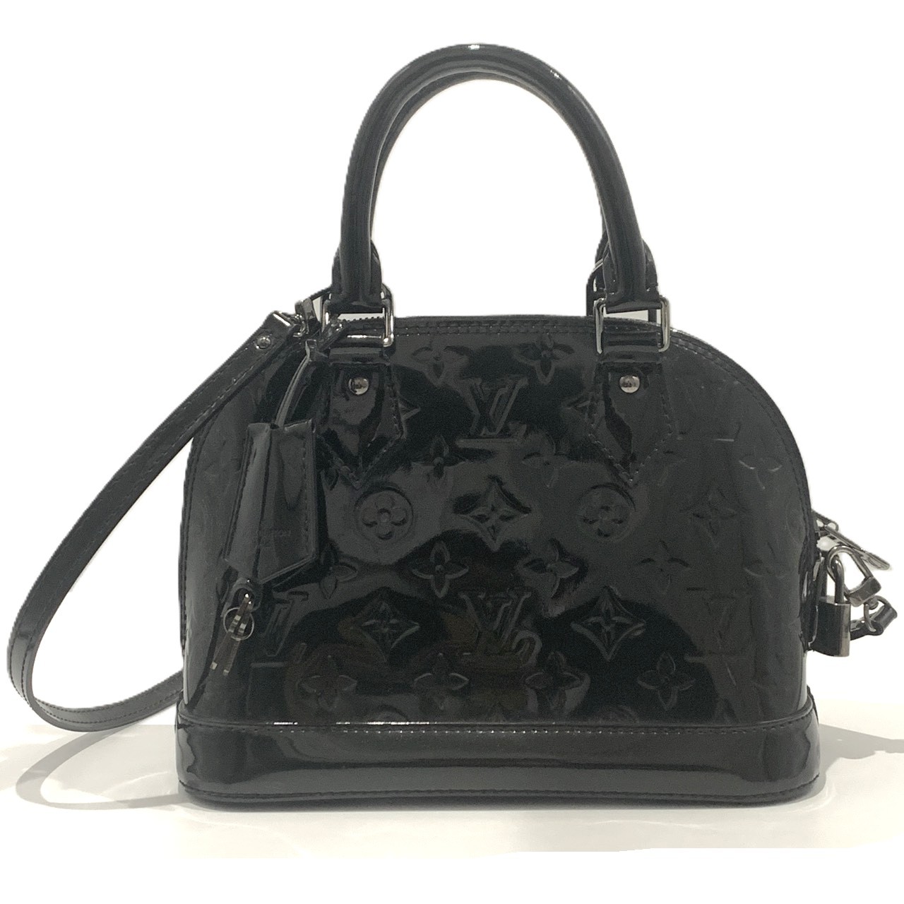 【この上なくお得!!引き換え証あり＆10％OFF】ルイヴィトン ヴェルニ アルマBB ショルダーバッグ 黒いこと LOUIS VUITTON 中古 AB価値づける