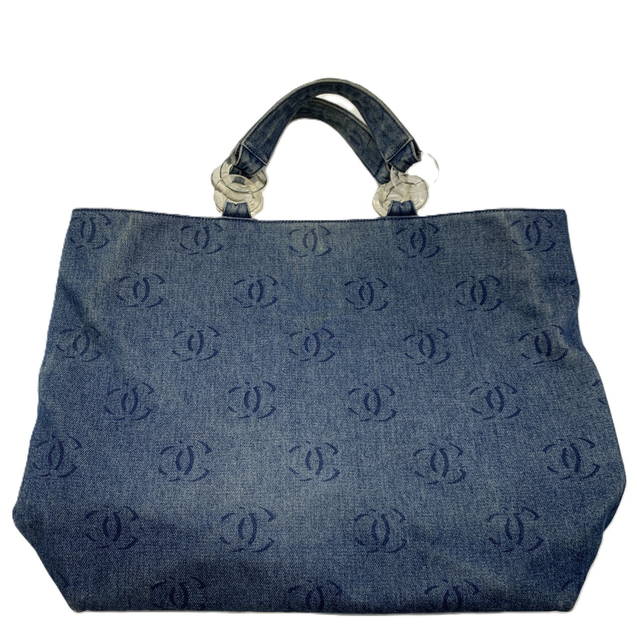 シャネル ココマーク プラチェーン トートバッグ ジーンズ A18091 CHANEL  中古