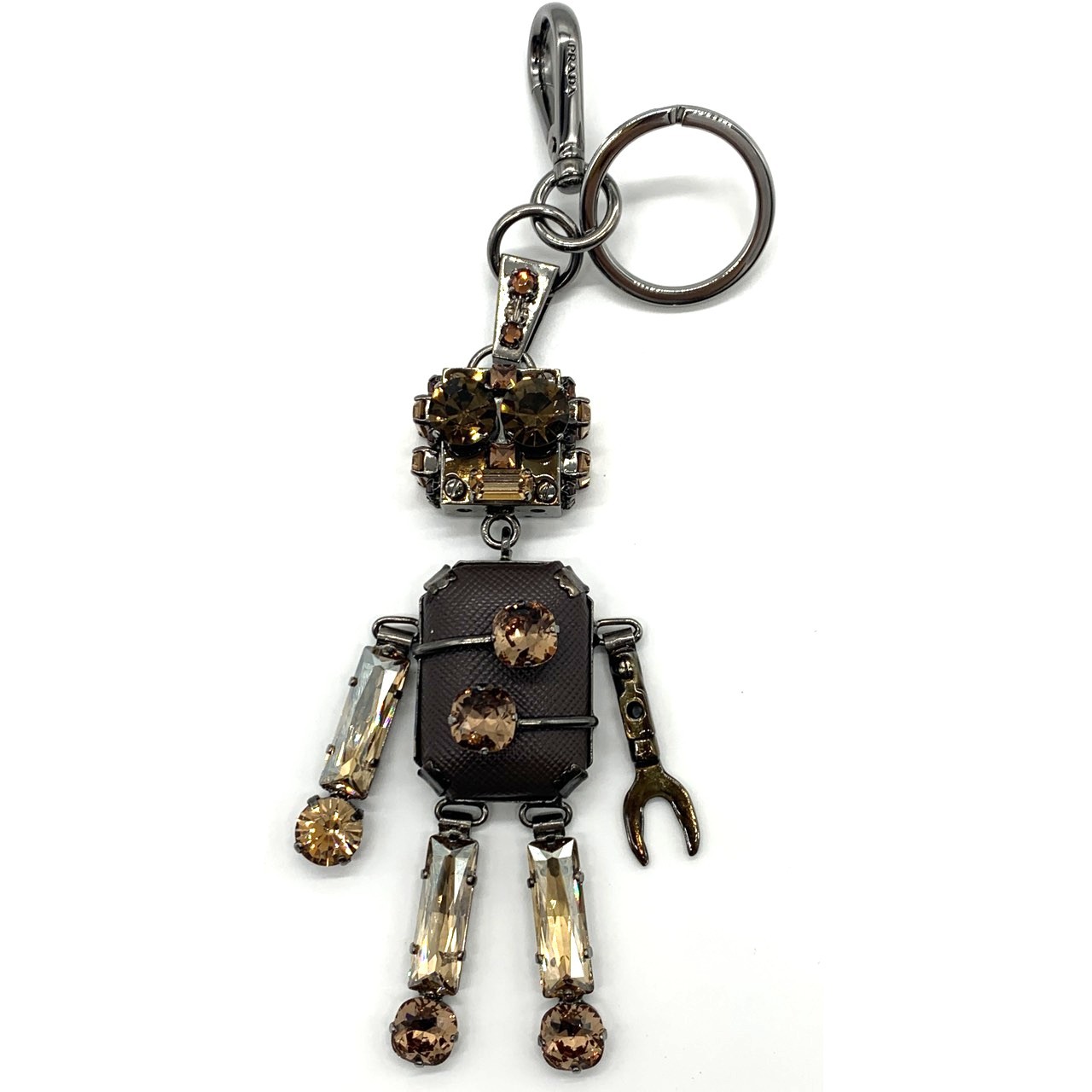 プラダ ロボットキーリング フィアーノレザー 手当たり輪っか 引きつける PRADA 中古