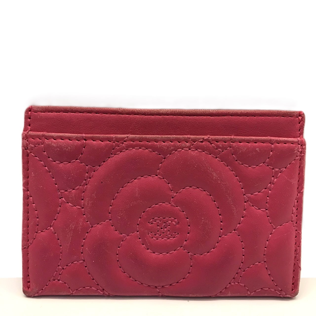 シャネル カメリア カードケース ラムスキン レザー ピンク 24番台 CHANEL ABランク 中古｜コレクション神戸byブランドリッツ