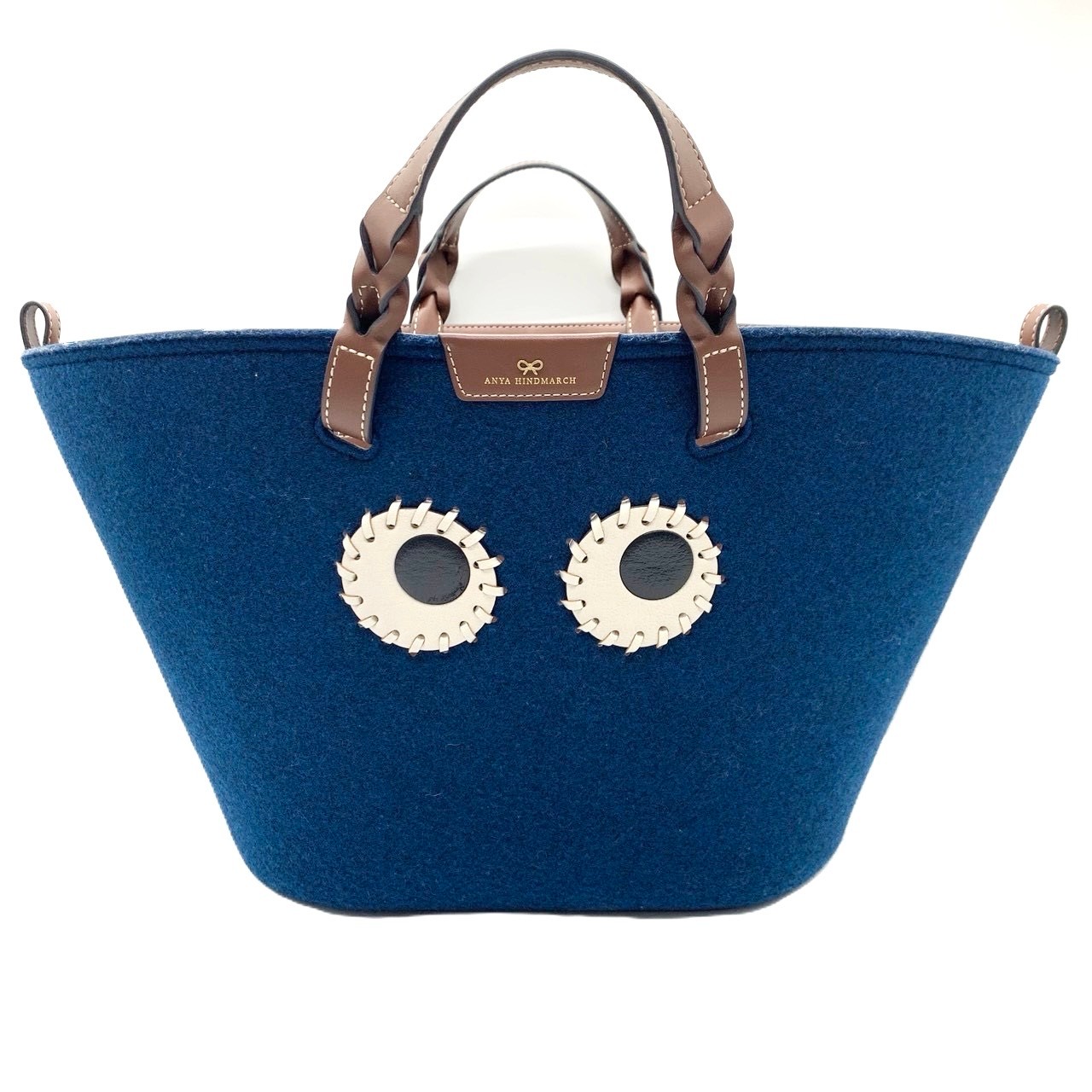 アニヤハインドマーチ フェルト アイズ トート ダークペトロール 5050925170154 ANYA HINDMARCH 中古｜コレクション神戸byブランドリッツ