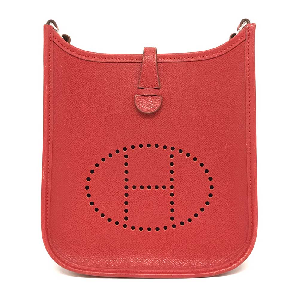 【この上なくお得!!引き換え証あり＆10％OFF】エルメス エヴリンTPM なめし革 赤いこと ショルダーバッグ ロゴタイプ ポシェット 冷コーニック HERMES AB位置づける 中古 六甲道店