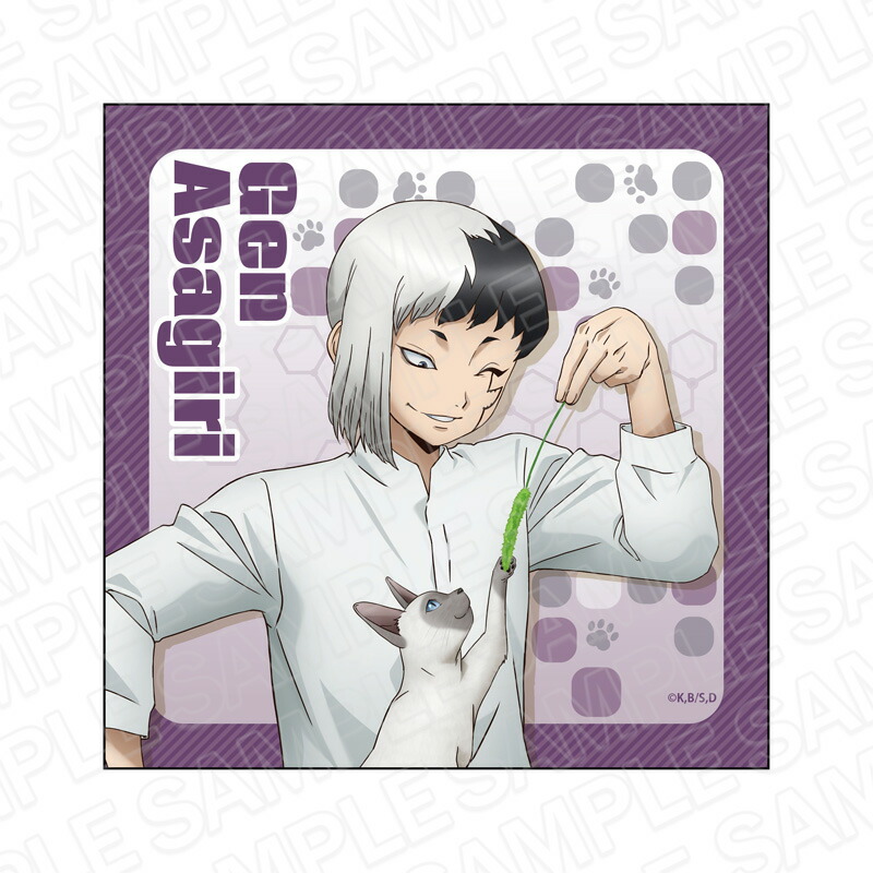 【新品/公式】 Dr.STONE_マイクロファイバー あさぎりゲン 猫といっしょ ver. 公式グッズ 公式ライセンス colleize コレイズ アニメ キャラクター グッズ画像