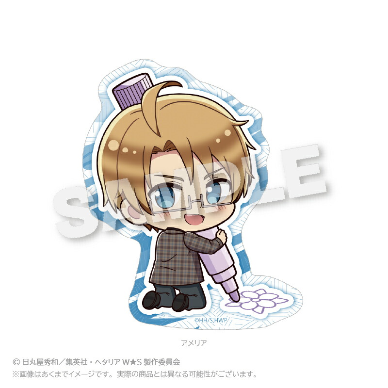【新品/公式】 ヘタリア World★Stars_ミニキャラステッカー　おえかきっちょ ver.　アメリカ 公式グッズ 公式ライセンス colleize コレイズ アニメ キャラクター グッズ画像