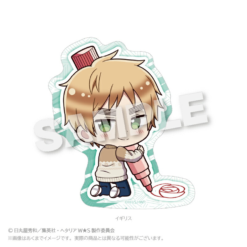 【新品/公式】 ヘタリア World★Stars_ミニキャラステッカー　おえかきっちょ ver.　イギリス 公式グッズ 公式ライセンス colleize コレイズ アニメ キャラクター グッズ画像