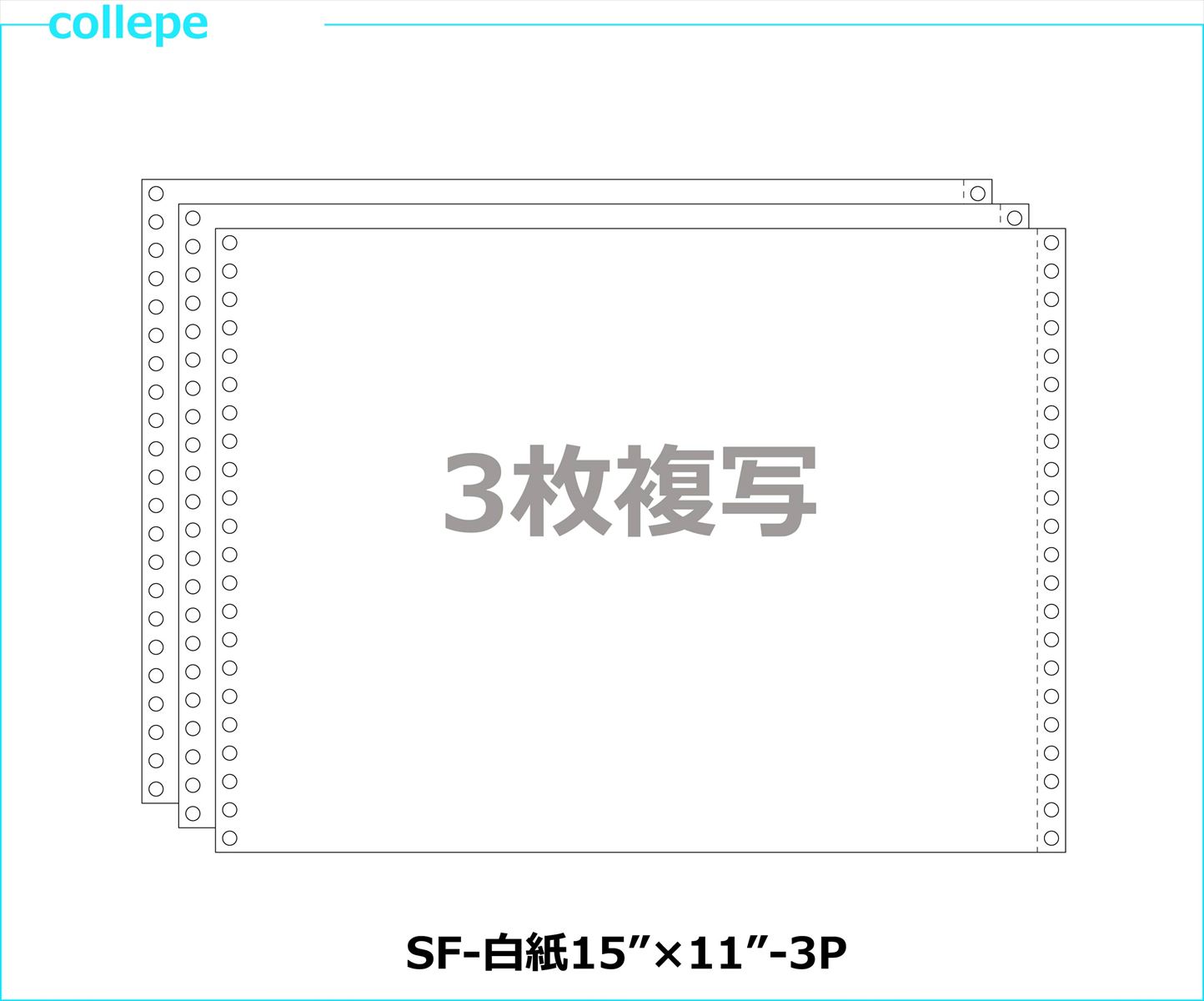 年代順の連続勘定書き質問用紙 新規まき直し15×11in 3枚書きうつす 1000枚