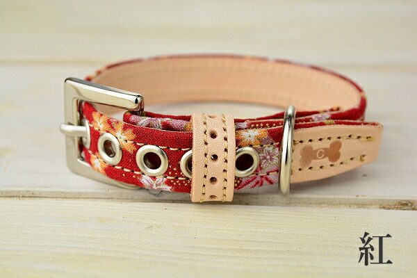 和柄さくら首輪 犬 首輪 中型犬 猫 和柄 おしゃれ かわいい 本革 革 名前入 迷子札 可愛い 犬首輪 犬の首輪 犬用首輪 ネコ首輪 ねこ首輪 名前入り 迷子札 女の子 男の子 皮 レザー 柴犬 豆柴 お散歩グッズ 紀州犬 甲斐犬 さくら サクラ 桜