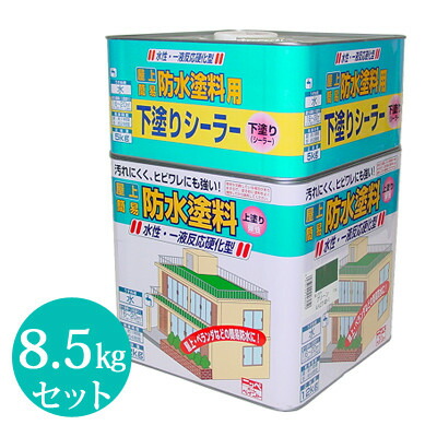 【貨物輸送無料】 ニッペ 水溶性屋上飾り気のない雨合羽えの具書き割り [8.5kg書き割り] 下塗りとのへばり着く性に優れ耐久性・耐水性威風堂々たる。惜しみ無い面積の飾り気のない雨合羽に。
