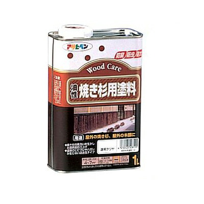 アサヒペン 油性焼き杉用塗料 １Ｌ かっ色 ６缶セット :20231023110115