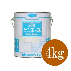 ニッペ 水性ケンエース つや消し シンカシャレッド [4kg] 日本ペイント