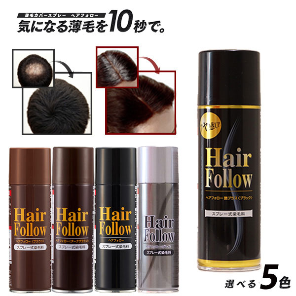 ヘアフォロー染毛料 Hair Follow スプレー式染毛料 男女兼用 髪の毛 薄毛 白髪 白髪隠し ヘアケア アイメディア B 割引購入