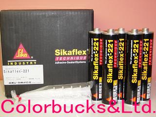Sikaflex シーカフレックス　221　カートリッジ　310ml　黒ブラック/ねずみグレー/ベージュ 大箱20本入り　 ボディーシーラー　自動車補修用シーリング材・遮音材